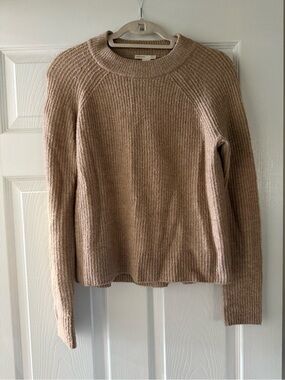 H&M Cozy Ribbed Crewneck Sweater - Taupe Small